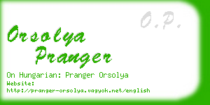 orsolya pranger business card